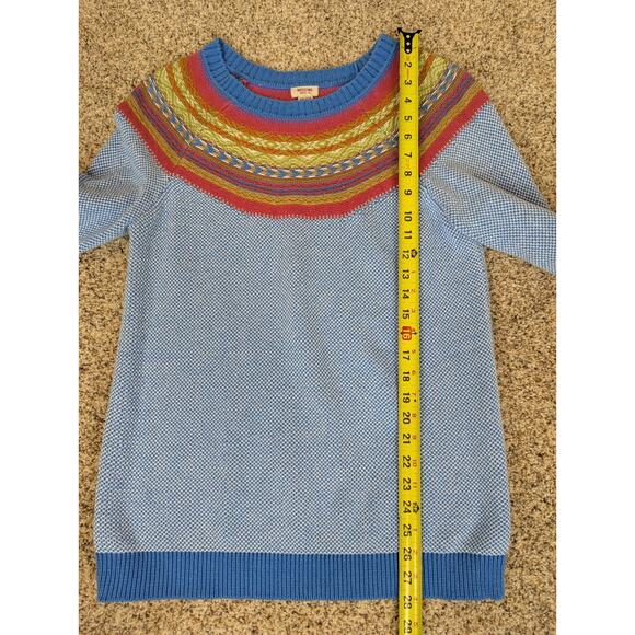 MOSSIMO Fairisle Sweater Icelandic Pattern Jumper Blue Rainbow Women's Size XXL - Picture 4 of 7